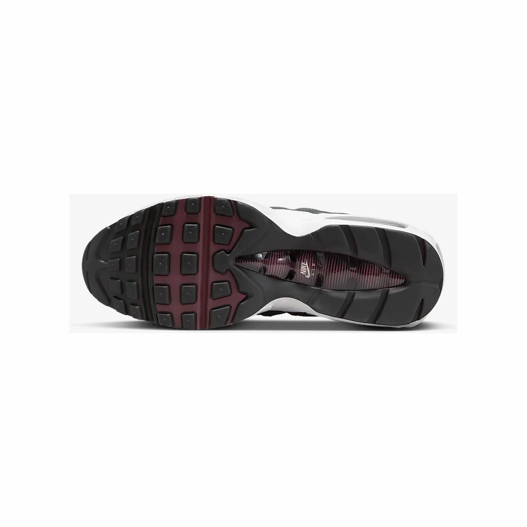 Rockered Sole Nike Men's Air Max 95 Shoes - Anthracite / Team Red / Summit White / Black