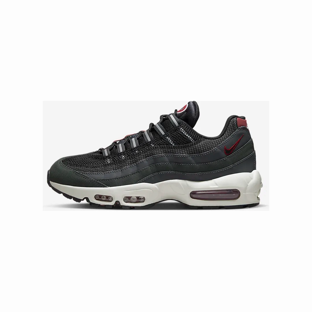Compression Knit Boosted comfort Nike Men's Air Max 95 Shoes - Anthracite / Team Red / Summit White / Black