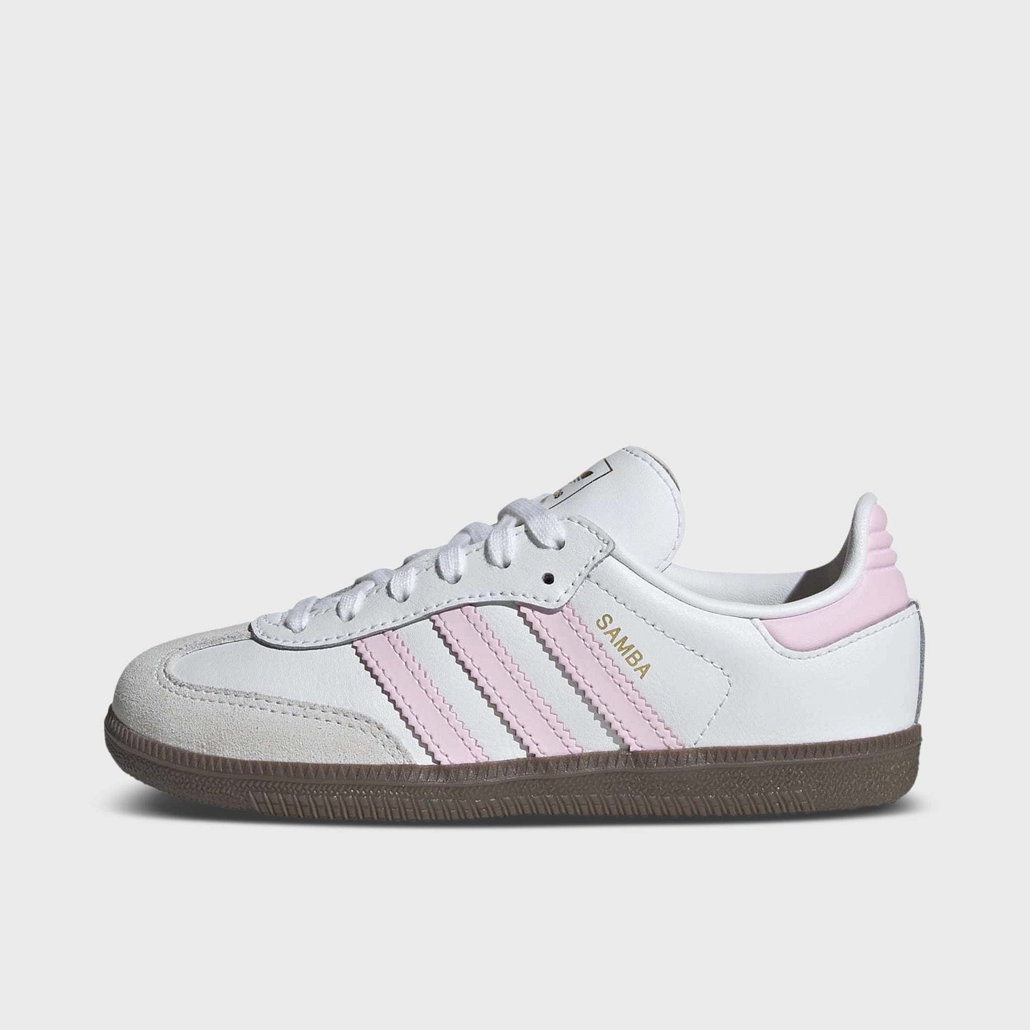 Foot Freedom Low Profile Drop adidas Children's Samba OG White / Cloud Pink - Gum