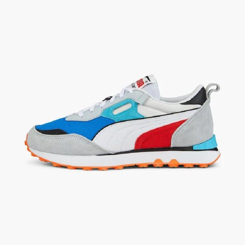 Puma Men's Rider FV Future Vintage Shoes - White / Royal Blue / Red Breathable Collar Padding Flexible Insole