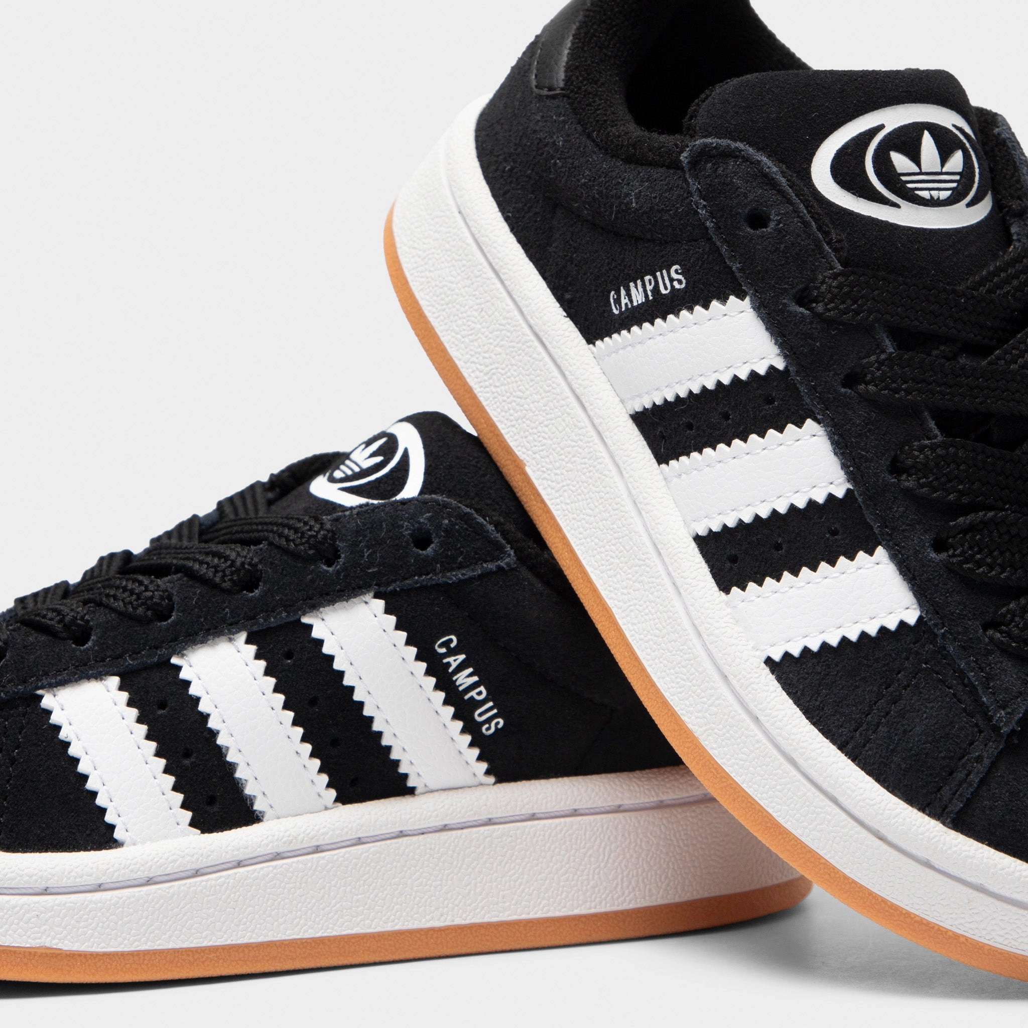adidas Children's Campus 00s Core Black / White - Gum Rolling Motion Shock Dispersing Tech