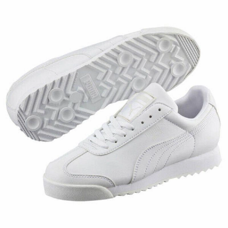 Steady Pace Ankle friendly Puma Men's Roma Basic Shoes - White / Light Grey