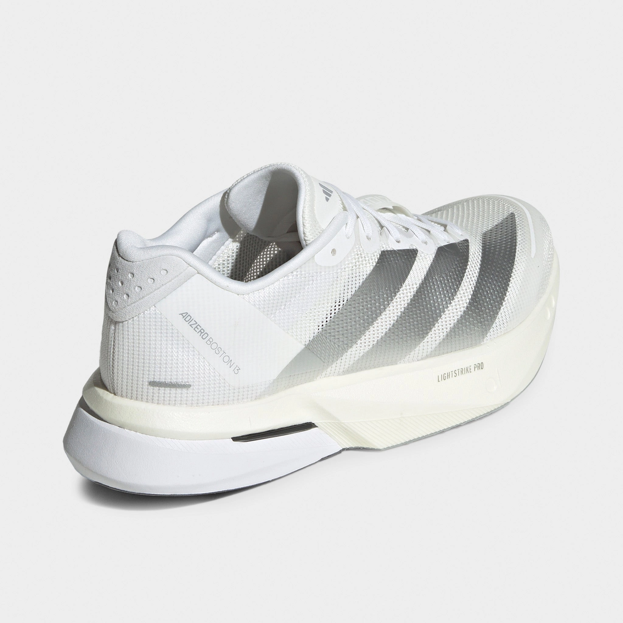 Supportive support Travel Day adidas Women's Adizero Boston 13 White / Matte Silver - Dash Grey