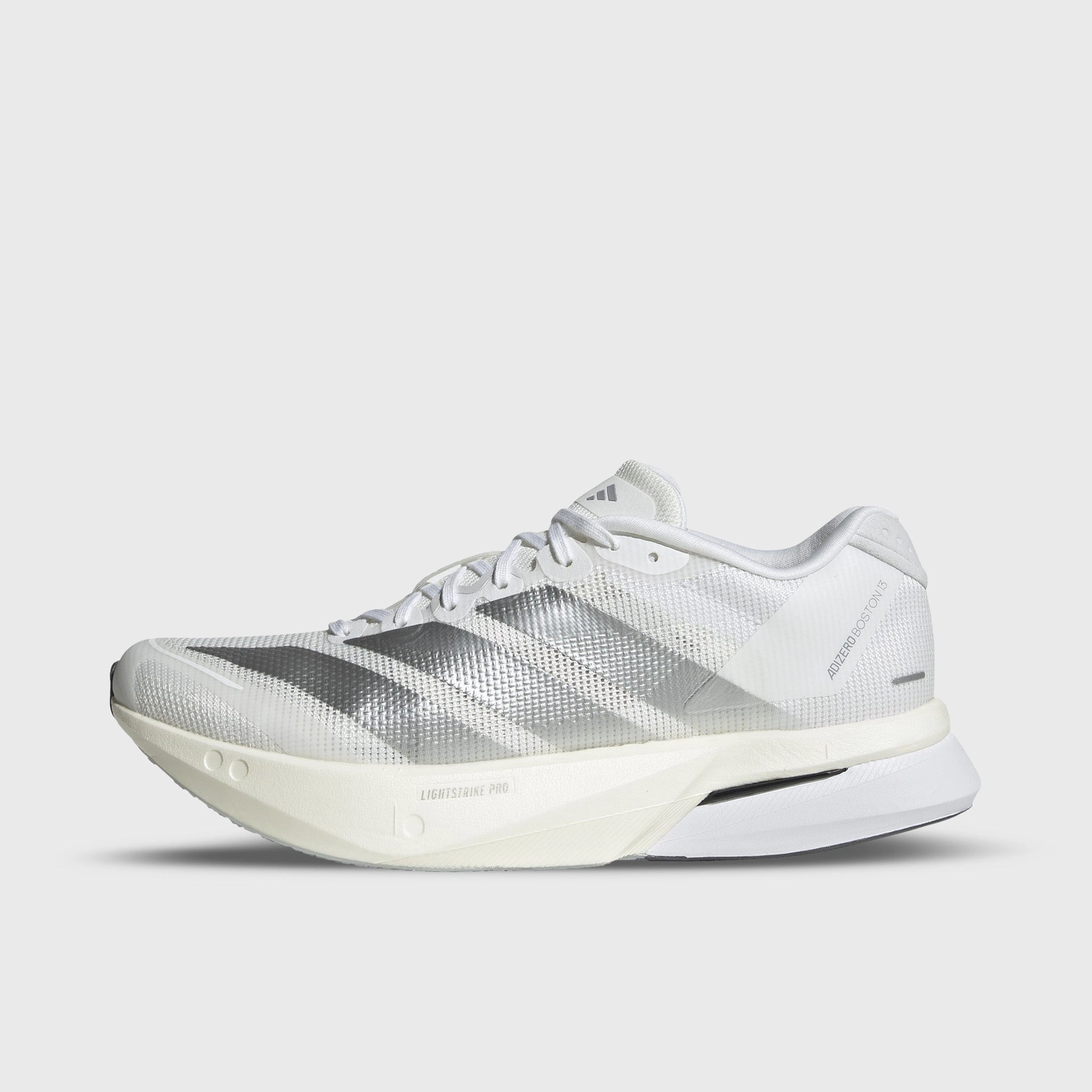 Shock Wear All Day Wear Comfort adidas Women's Adizero Boston 13 White / Matte Silver - Dash Grey