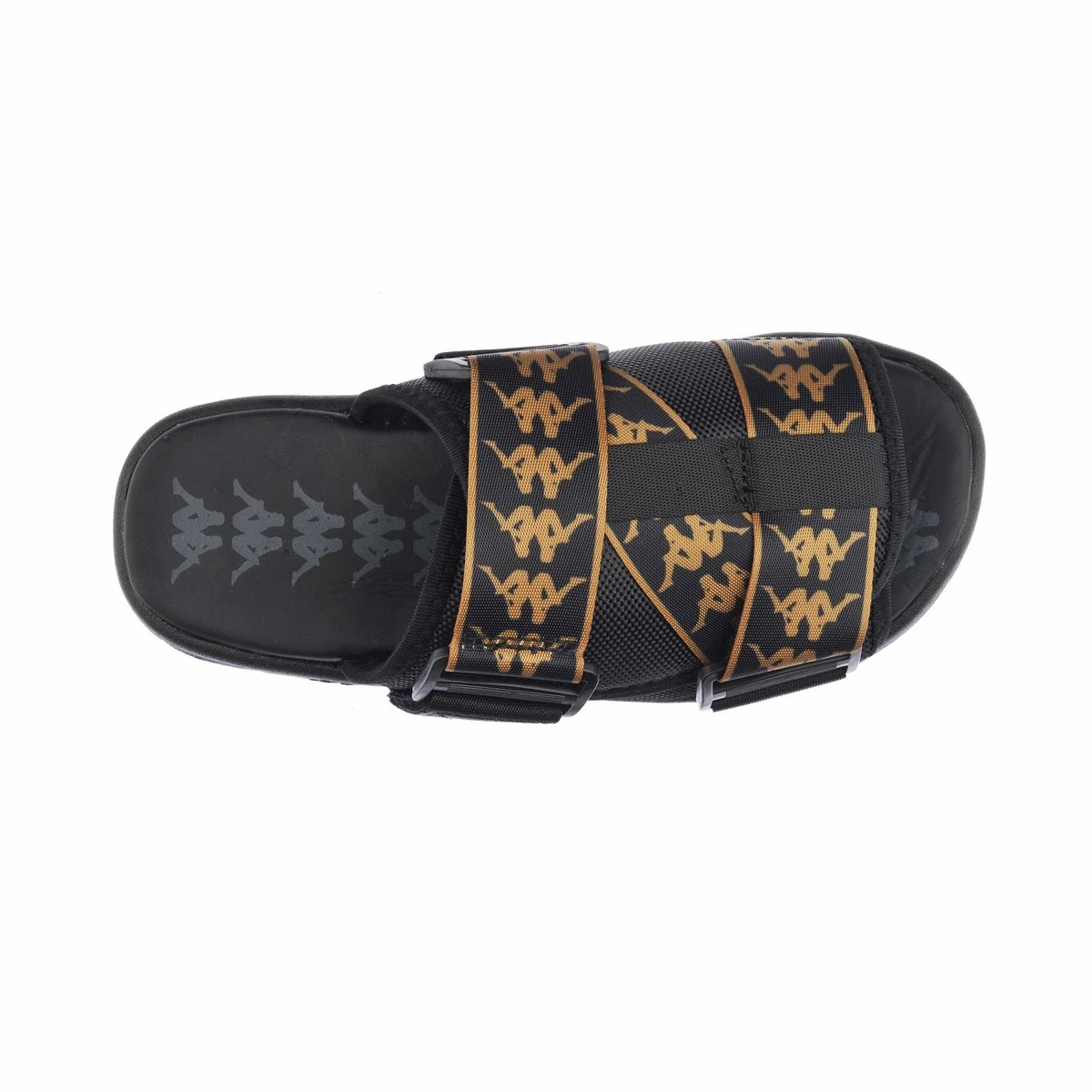 Kappa Men's 222 Banda Mitel 1 Slides - Black / Gold Walking Friendly Air   Circulating