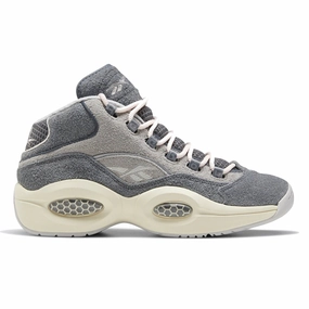 Reebok Men's Question Mid Suede Shoes - Grey / Steel / Chalk White Responsive Use Unbeatable performance