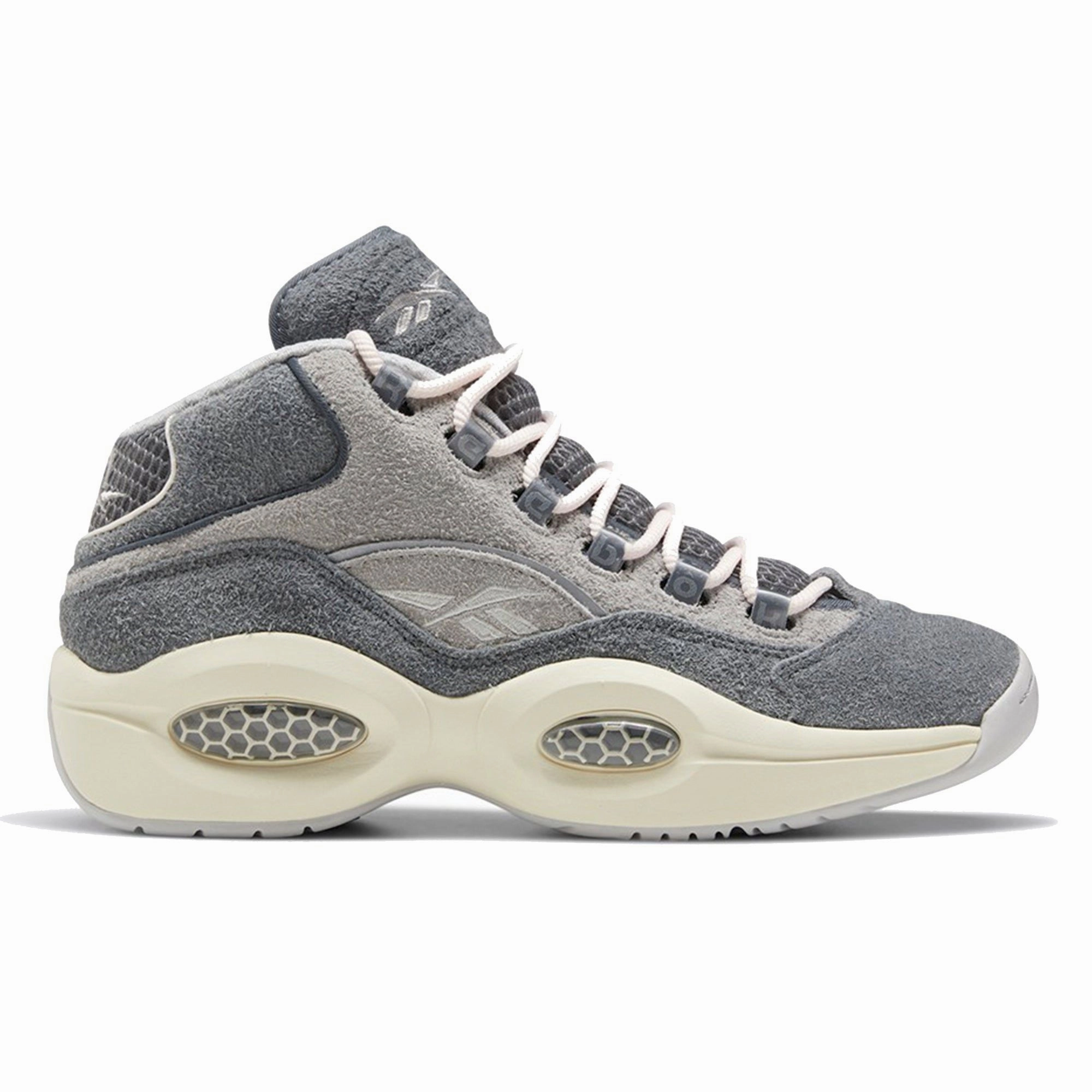 Ultimate Comfort Comfort Wear Reebok Men's Question Mid Suede Shoes - Grey / Steel / Chalk White