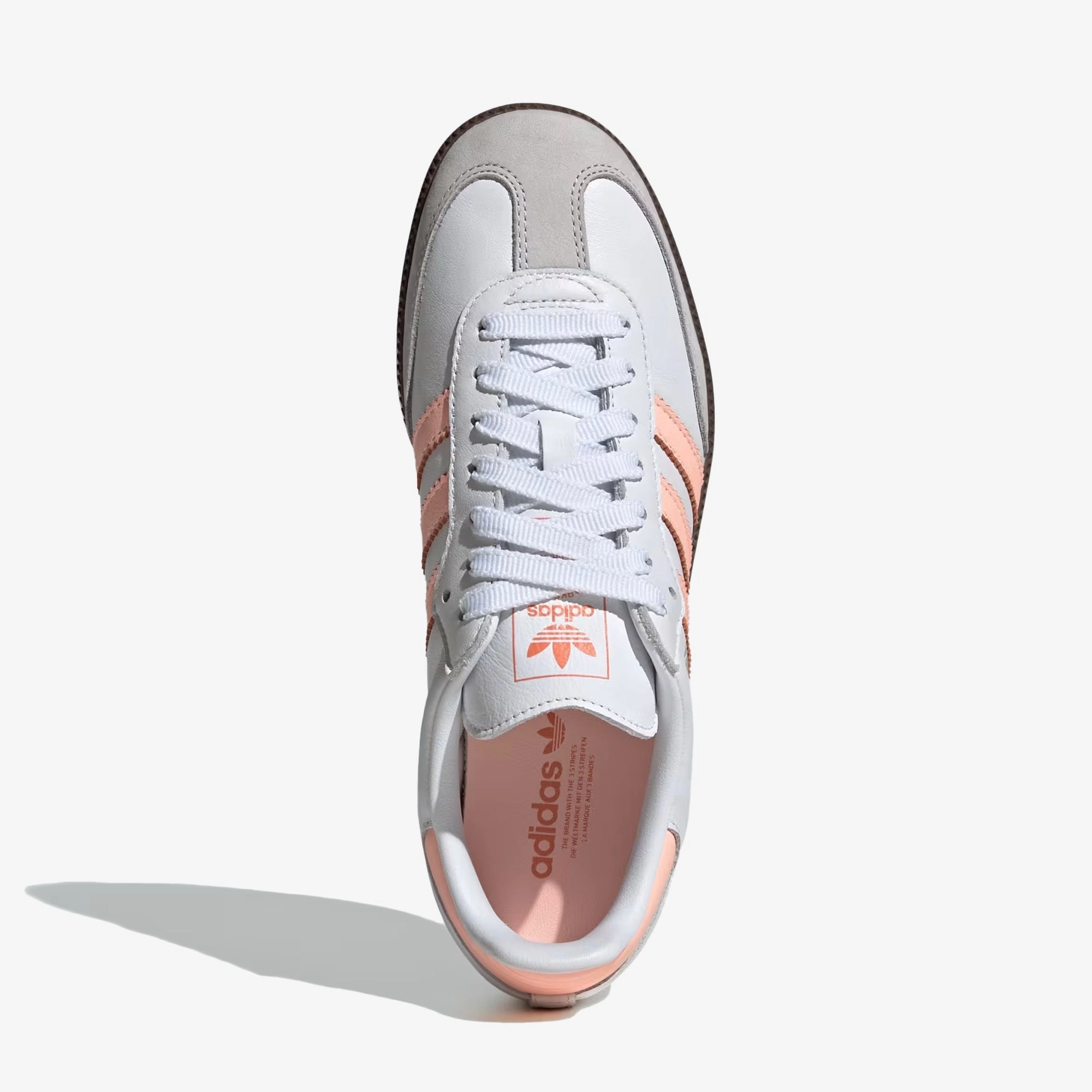 ADIDAS ORIGINALS | SAMBA OG { CLOUD WHITE/CLEAR ORANGE/SEMI CORAL Ultra-soft breathability Phylon Foam Tech