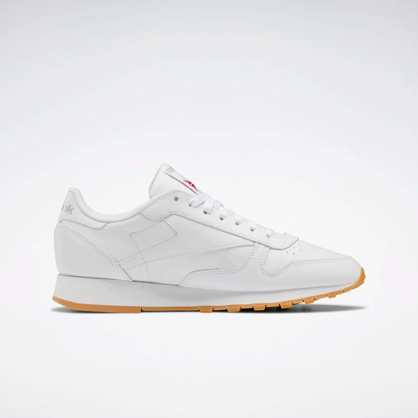 Fast Motion Reebok Men's Classic Leather Shoes - Ftwr White / Pure Grey 3 / Rubber Gum
