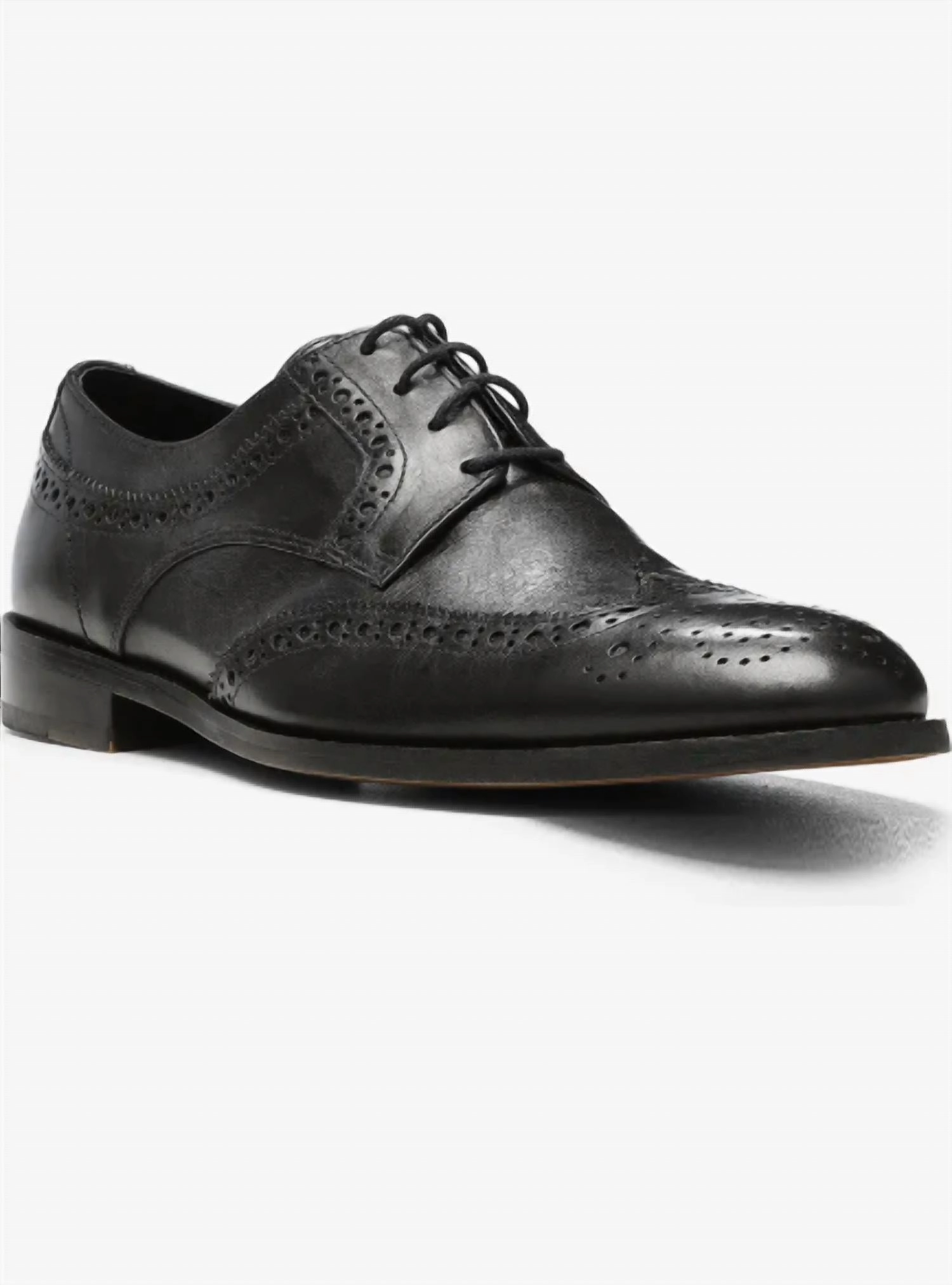 Quick Fashion Style Men's Damien Leather Wingtip Derby In Black
