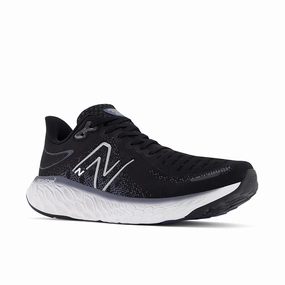 grass running shoes 3D Printed Overlay Fresh Foam X 1080v12 - Black with Thunder and White - Men's