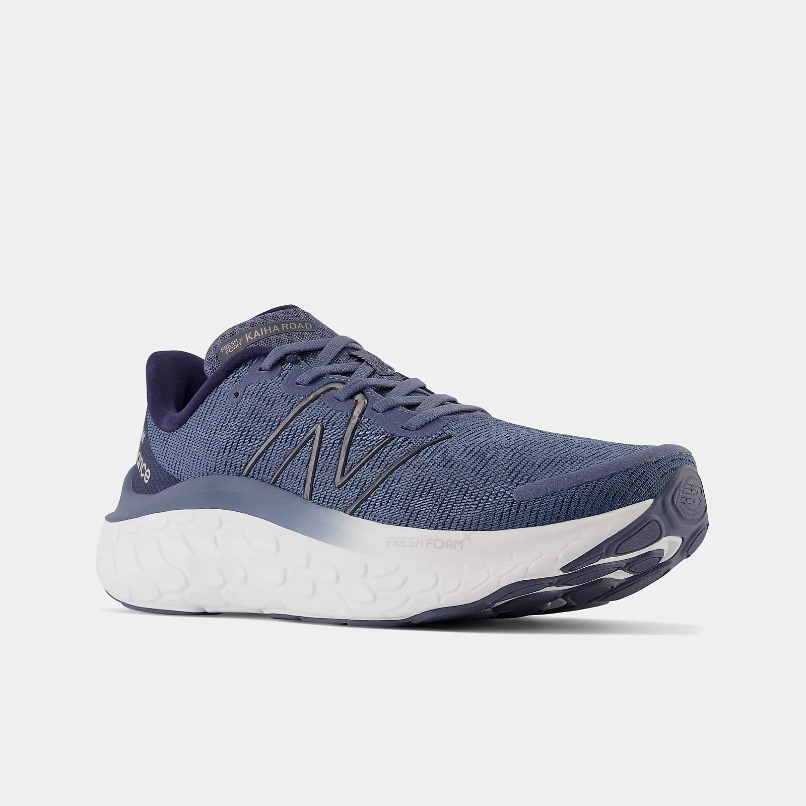 Moisture Wicking Lining New Balance Men's Fresh Foam X Kaiha Road Shoes - Vintage Indigo / Natural Indigo / Silver Metallic