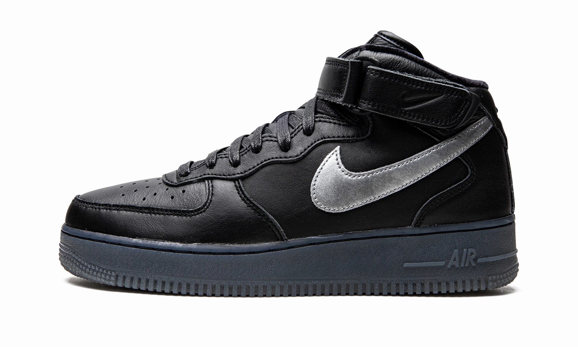 Air Force 1 Mid "Black / Metallic Silver" Blossom Lane Anatomical Toe Box