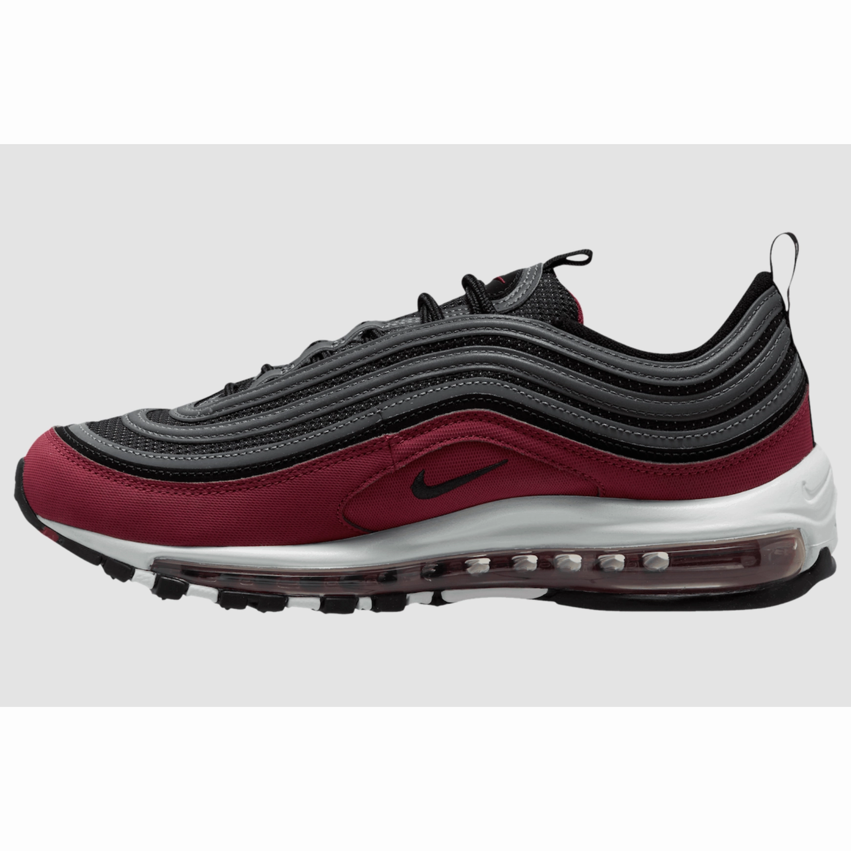 Nike Men's Air Max 97 Shoes - Team Red / Anthracite / Summit White Elastic Strap Mid   Top