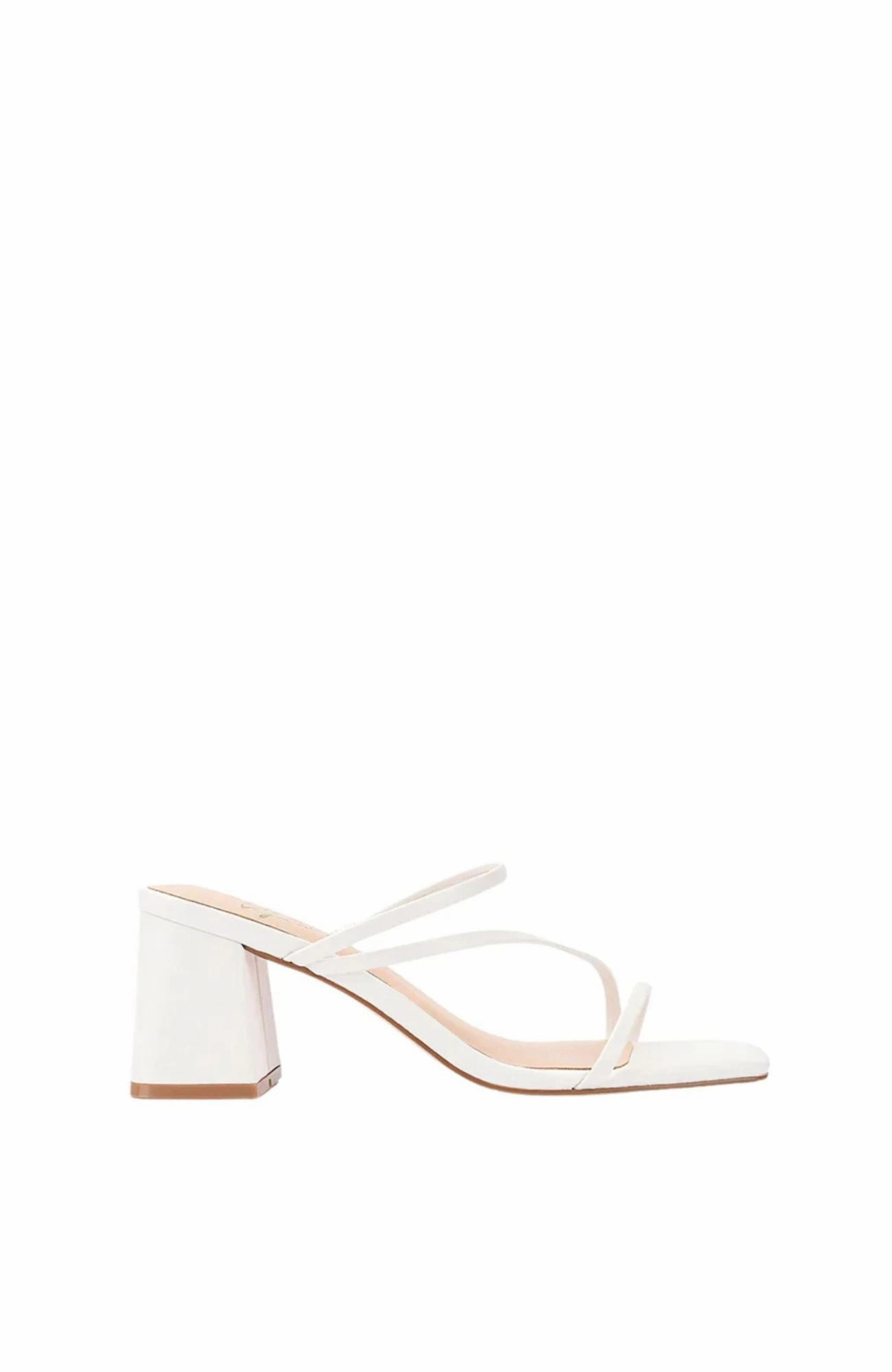Boho Spark Stanford Block Heel Mules Chalk White