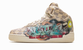 Louis Vuitton Air Force 1 Mid "Virgil Abloh - Graffiti" Low Profile Design Speed Step