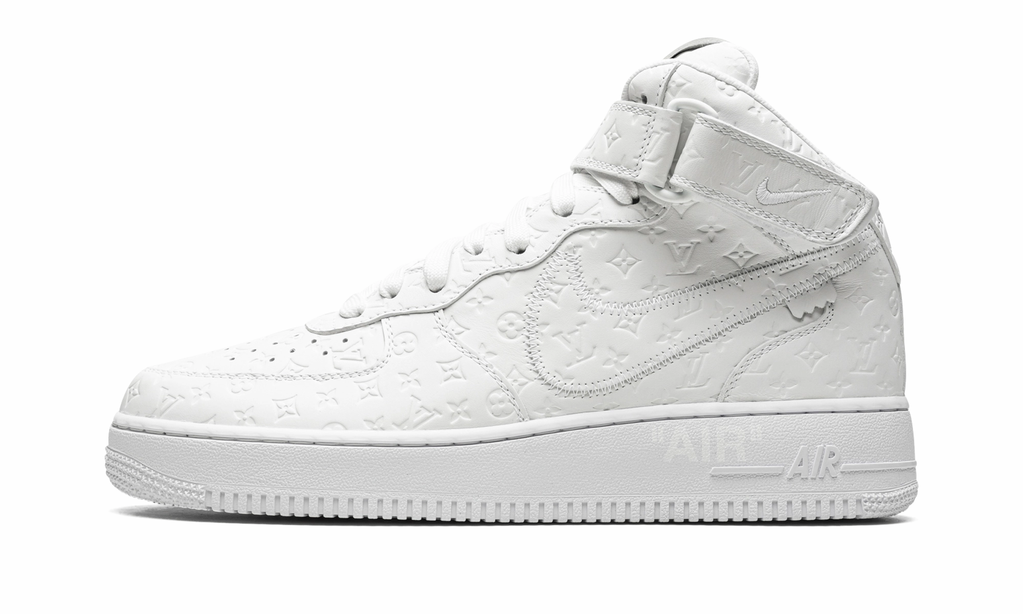 Louis Vuitton Air Force 1 Mid "Virgil Abloh - White/White" Neon Bright Compression Molded EVA