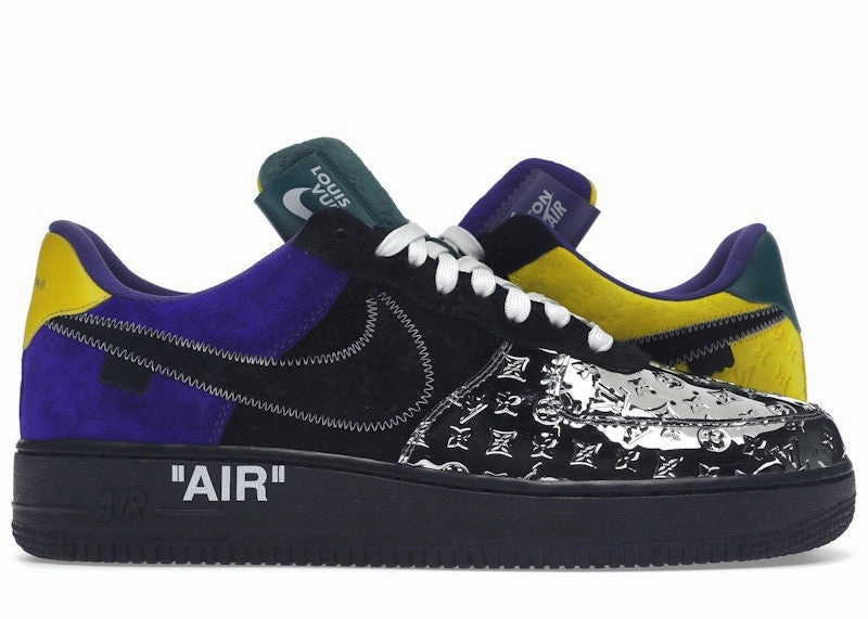 Louis Vuitton Nike Air Force 1 Low By Virgil Abloh Black Metallic Silver Easy Walk Refined Mood