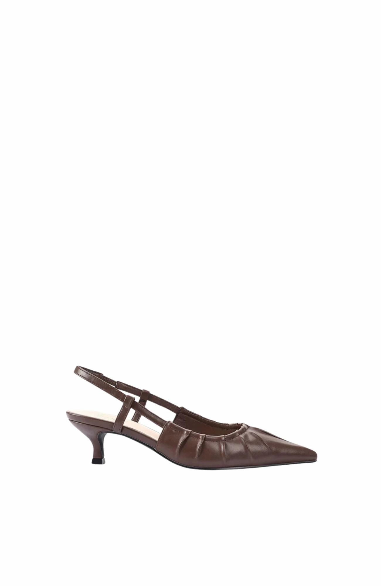 Lucius Slingback Kitten Heels Chocolate Contemporary Style Perfect Lines