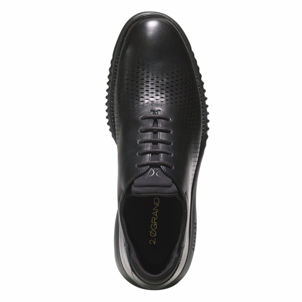 Mens Cole Haan Zerogrand Laser Wingtip Oxford in Black Understated Oxfords Cushioned Support All Day Worker
