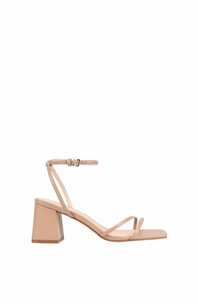 Stevie Block Heel Sandal Beige mom style