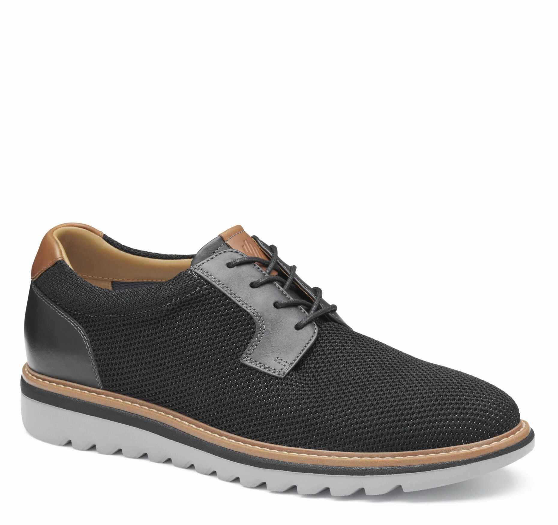 Textured Finish Business Travel Johnston & Murphy Men's Algood Knit Plain Toe Casual Lace-up Shoe