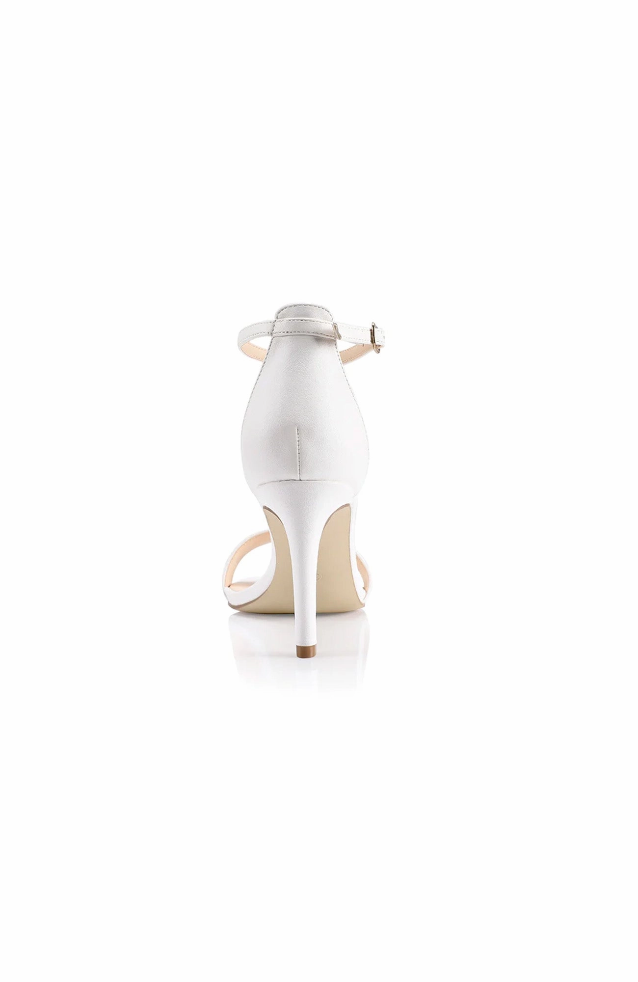 Mattie Strappy Heel White Smooth Refined Detail Mom Chic
