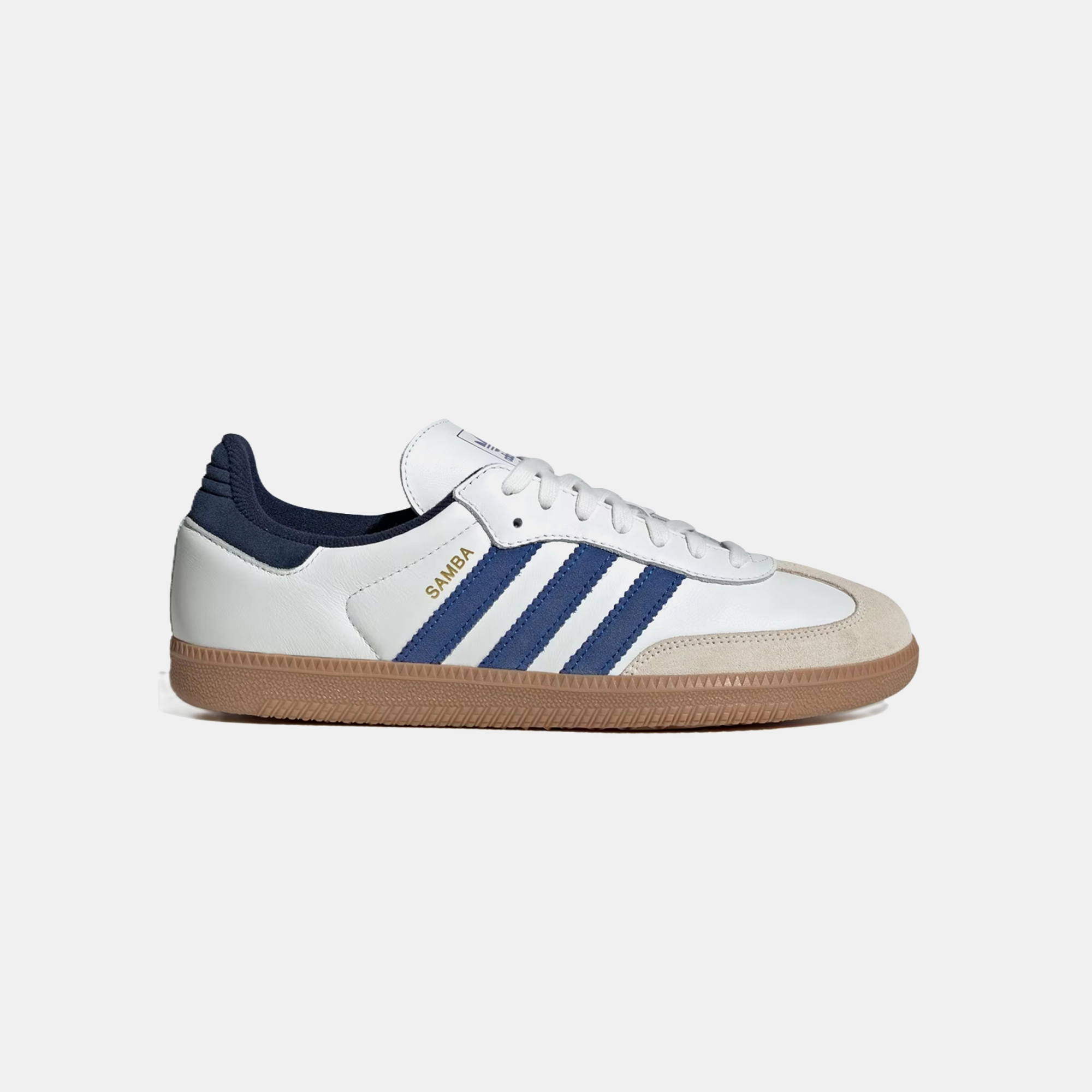 smooth zipper Memory Foam Midsole Adidas Samba OG Shoes Core White Royal Blue Night Indigo