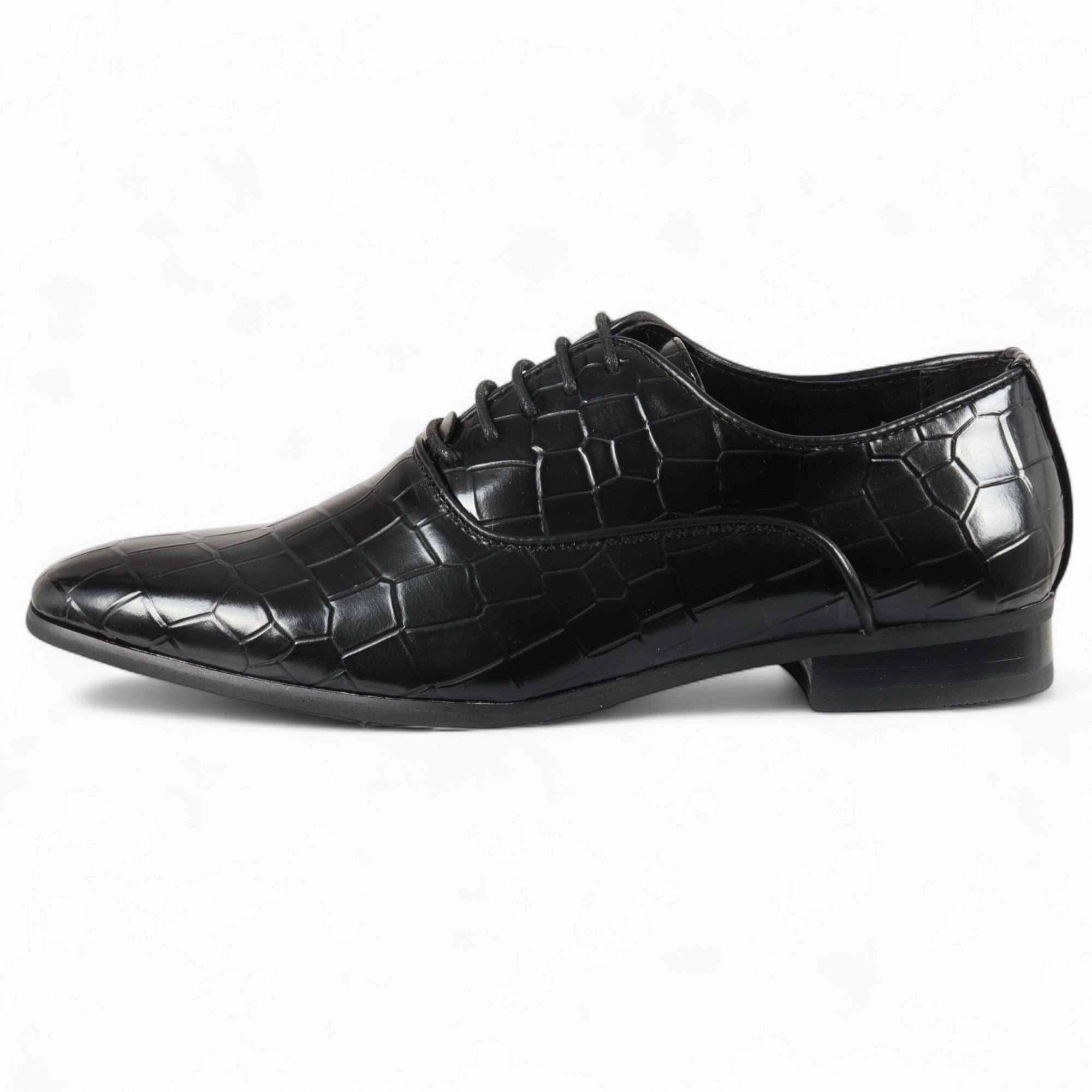 Men's Black Classic Lace-Up Oxford Derby Formal Shoes Fit Clean Classic Colors