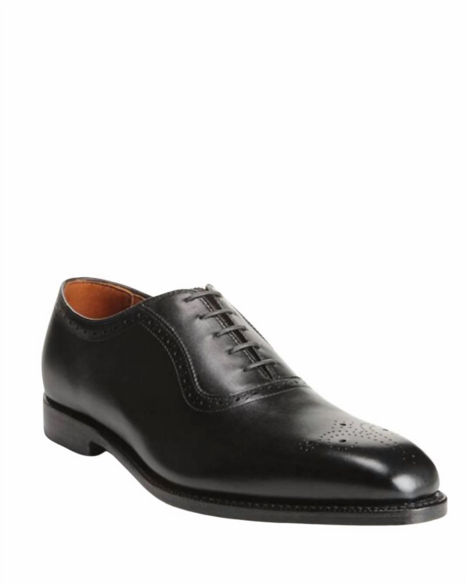 Step Leather Men's Cornwallis Lace Up Oxford Shoes In Black