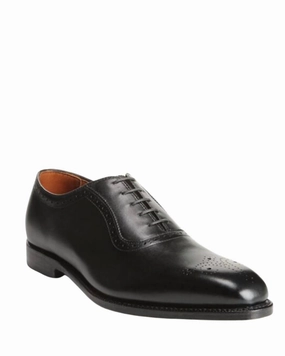 Step Leather Men's Cornwallis Lace Up Oxford Shoes In Black