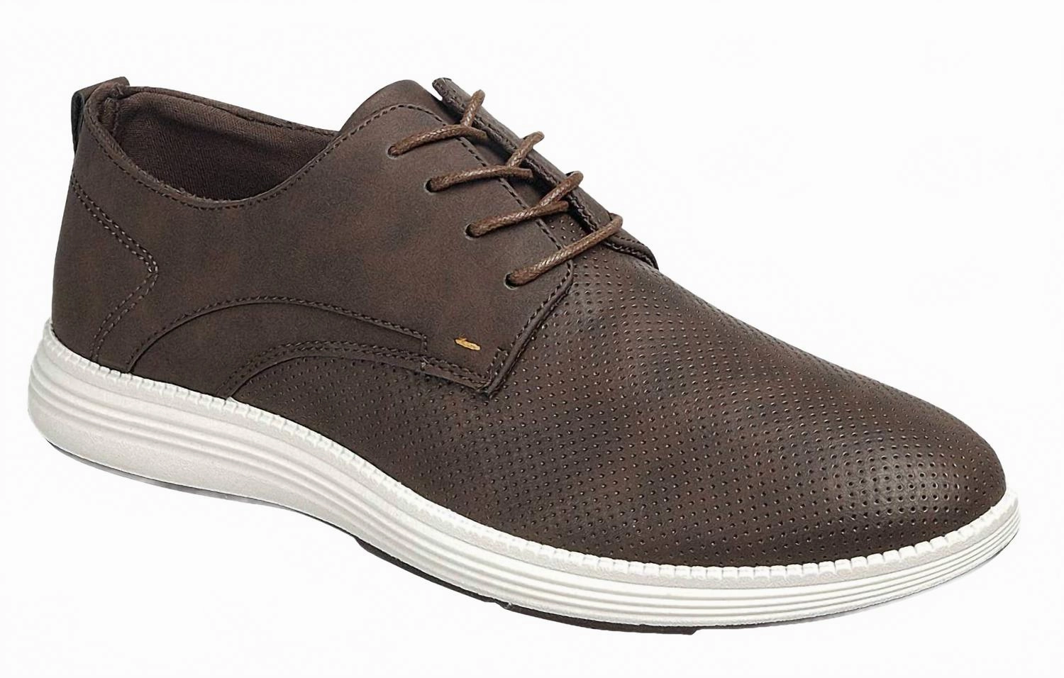 Men's Forever Captain 5 Dot Print Lace Up Oxfords Shoes In Brown Sleek Design Style Enthusiast