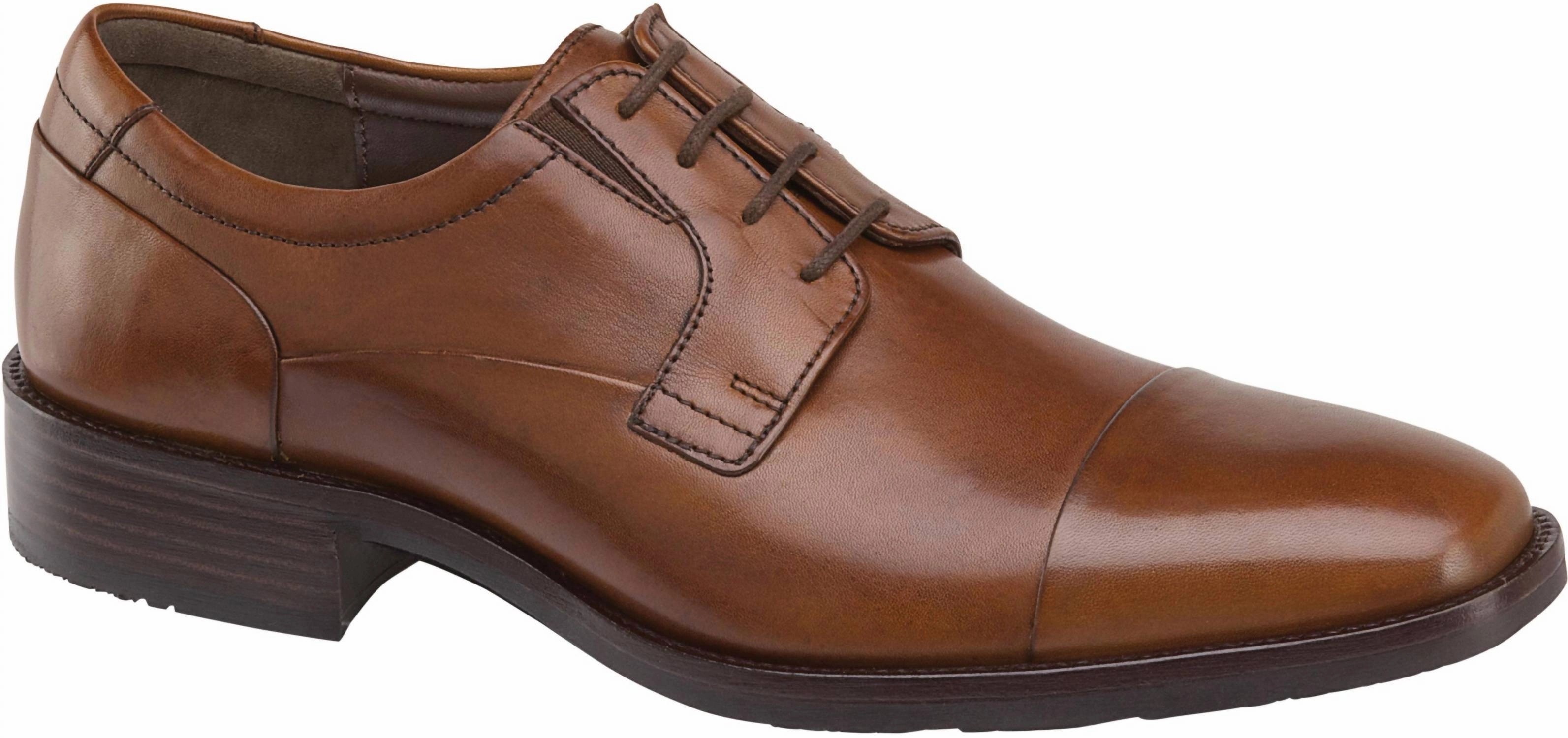 Smooth Form Work Routine Tailored Silhouette Dress Code Fit Men's Lancaster Cap Toe Shoe In Tan Leather