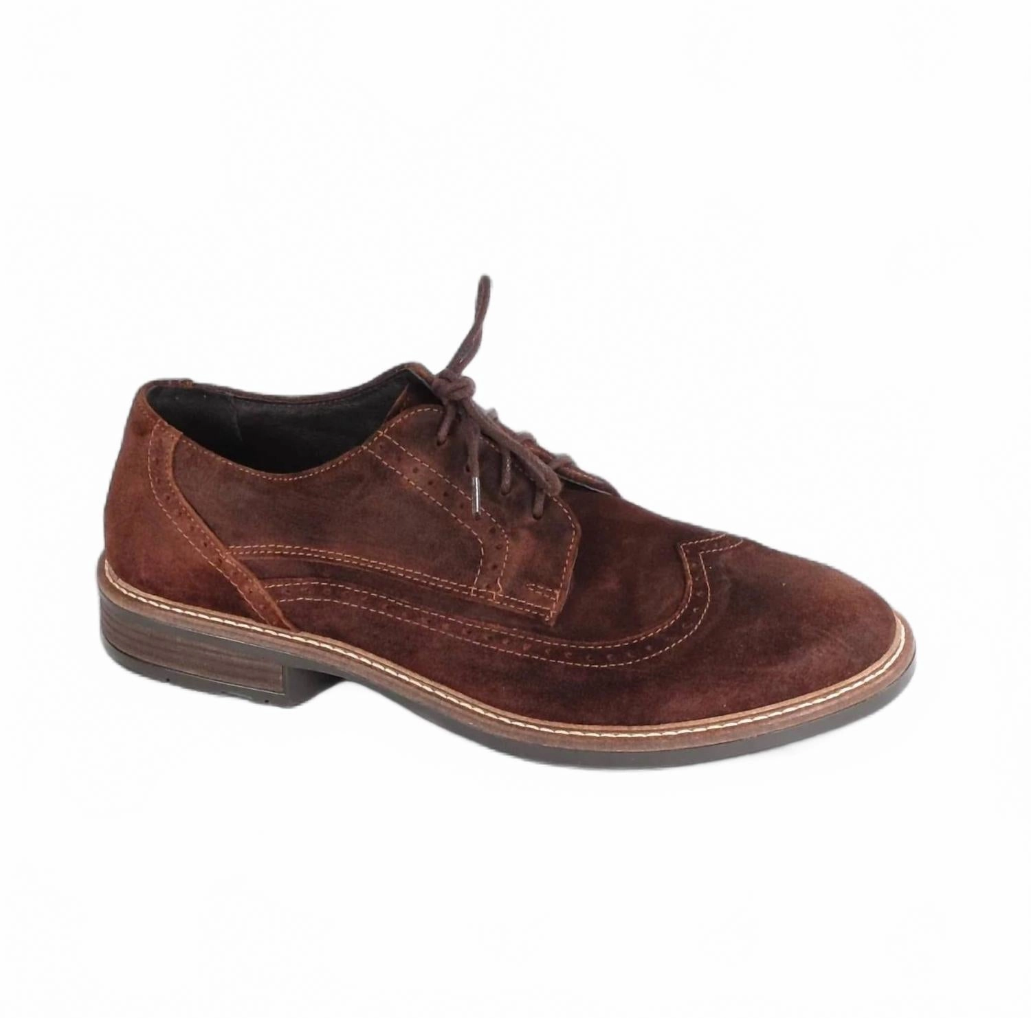 Men's Magnate Lace-Up Shoes In Seal Brown Suede Tailored Silhouette Sharp Dresser Leather Casual Lace-ups