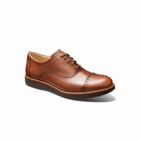 Men's Market Cap Oxford Shoes In Whiskey Durable Office Shoes