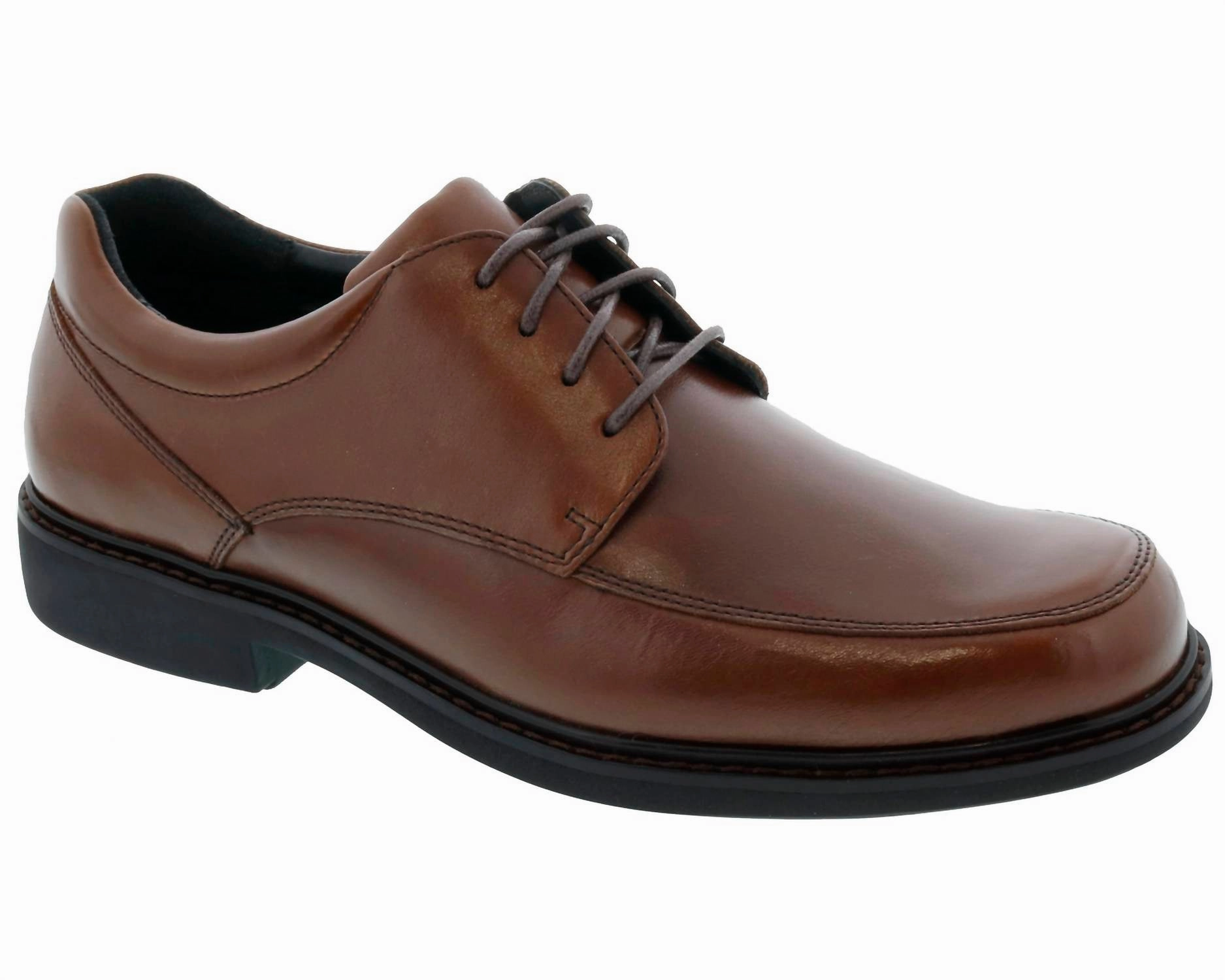 Men's Park Shoe In Brown Leather Classic Lace-up Shoes Flexible Frame Team Meeting