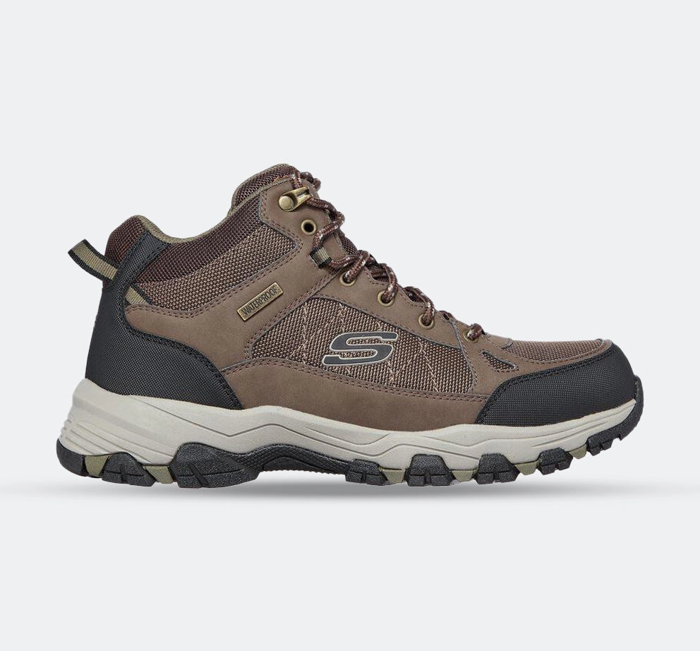 Men's Relaxed Fit Skechers 204477 Selmen Melano Hiking Boots - Chocolate Versatile Traction Pattern Cool Weather
