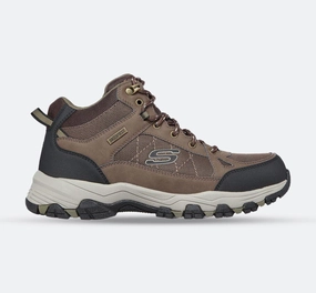 Men's Relaxed Fit Skechers 204477 Selmen Melano Hiking Boots - Chocolate Versatile Traction Pattern Cool Weather
