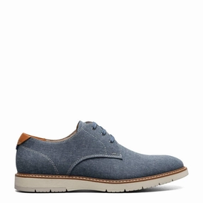 Men's Vibe Canvas Plain Toe Oxford Shoes - Medium Width In Blue Modern Comfort