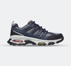 Men's Wide Fit Skechers 237214 Air Envoy Water Repellent outdoor Walking Trainers - Navy/Grey Protective Finish Windy Weather