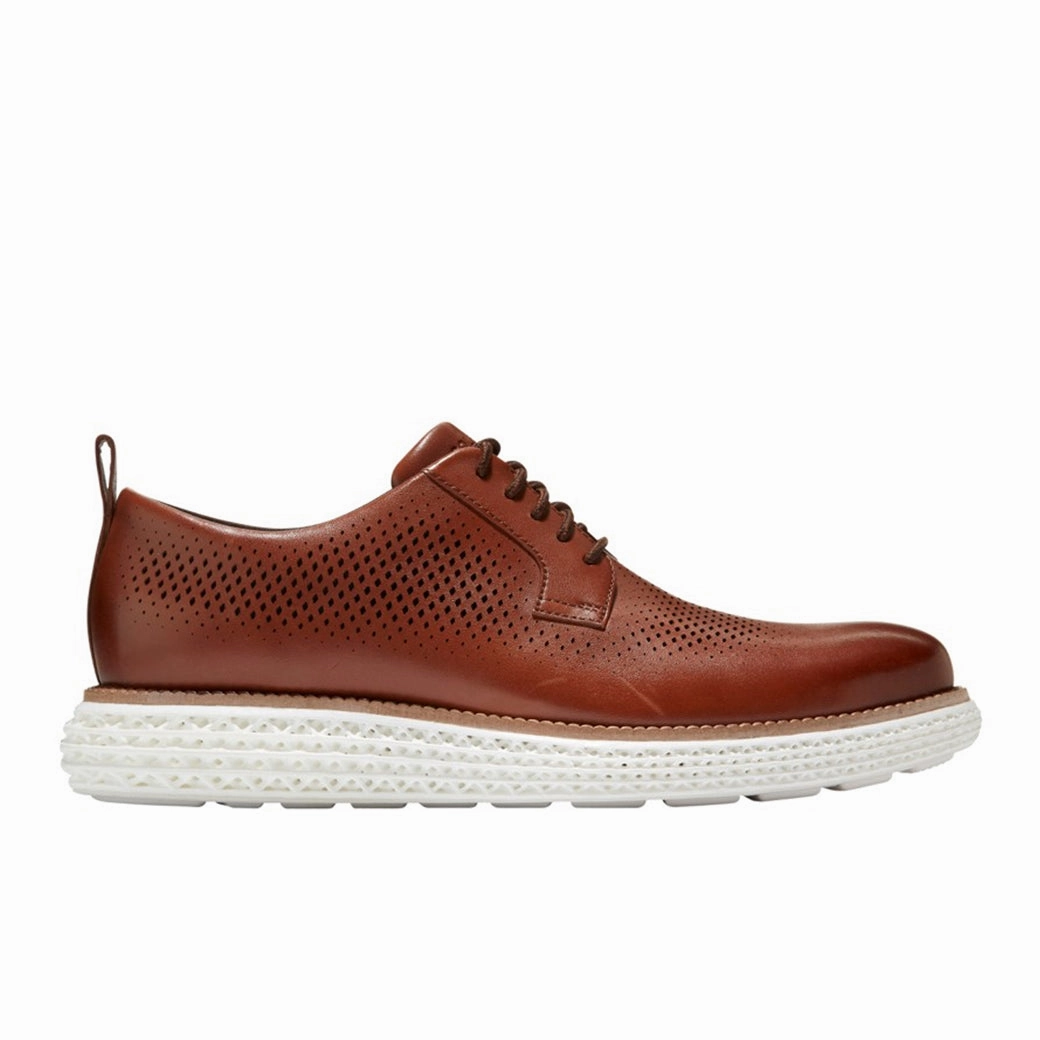 Balanced Structure Urban Executive Mens Cole Haan Original Grand 2.0 in British Tan/White