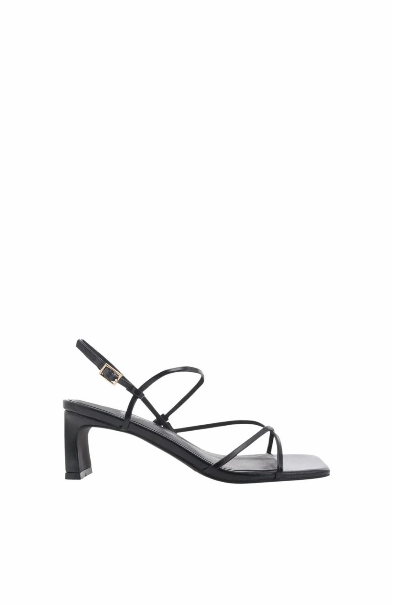 Milliana Heel Black Shine Pointed Sandals