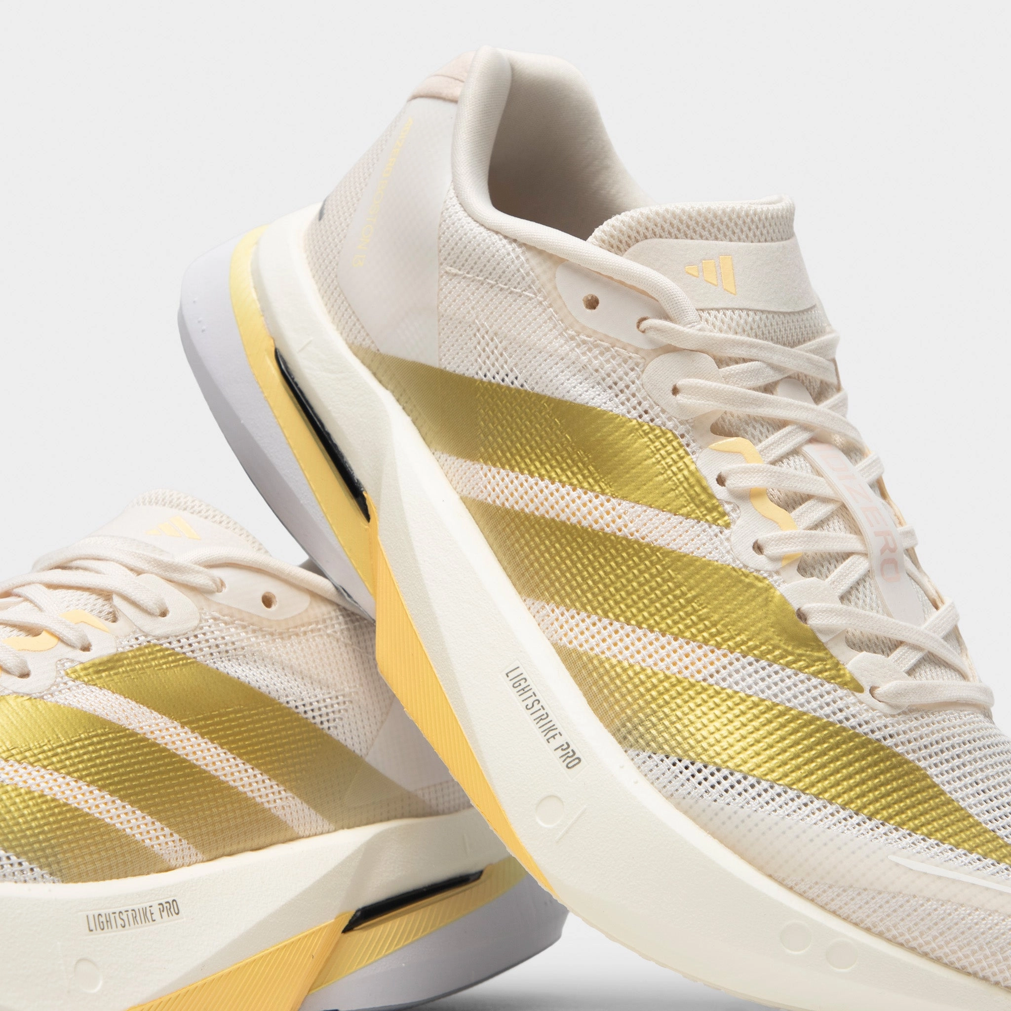 Nonslip Outsole Athletic Look adidas Women's Adizero Boston 13 Chalk White / Gold Metallic - Orange Tint