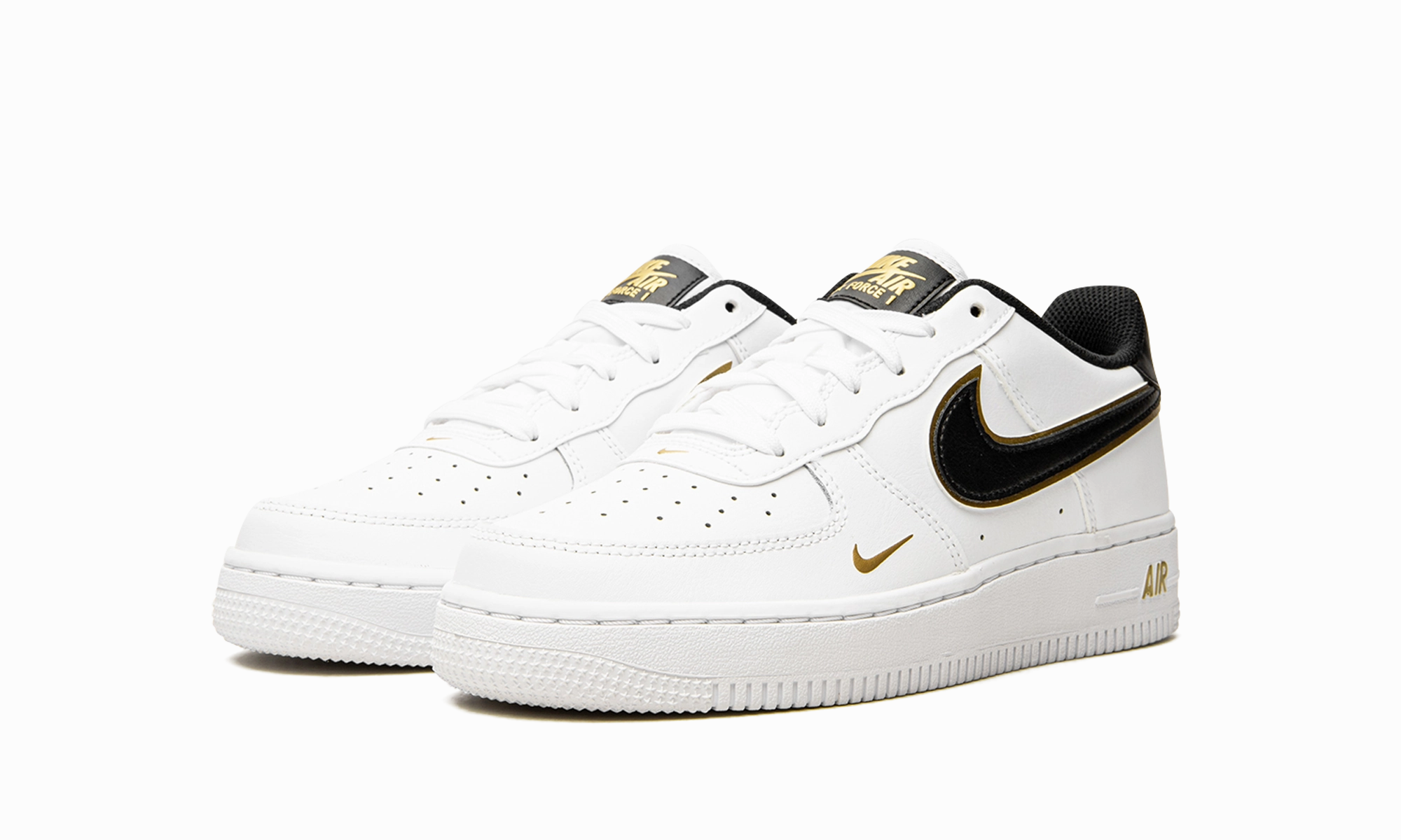 Air Force 1 Low '07 LV8 GS "Double Swoosh White Metallic Gold" Score Hike Relax time