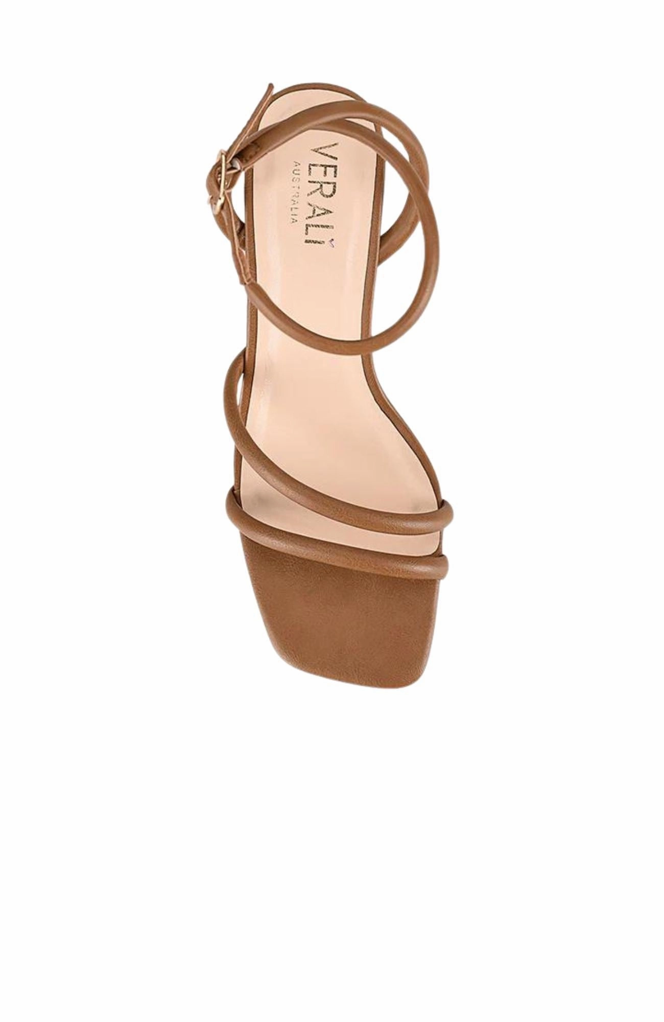 Nadia Block Heel Sandal Tan Slip Resistant Point Cut