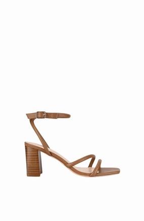 Nadia Block Heel Sandal Tan Stylish Appeal