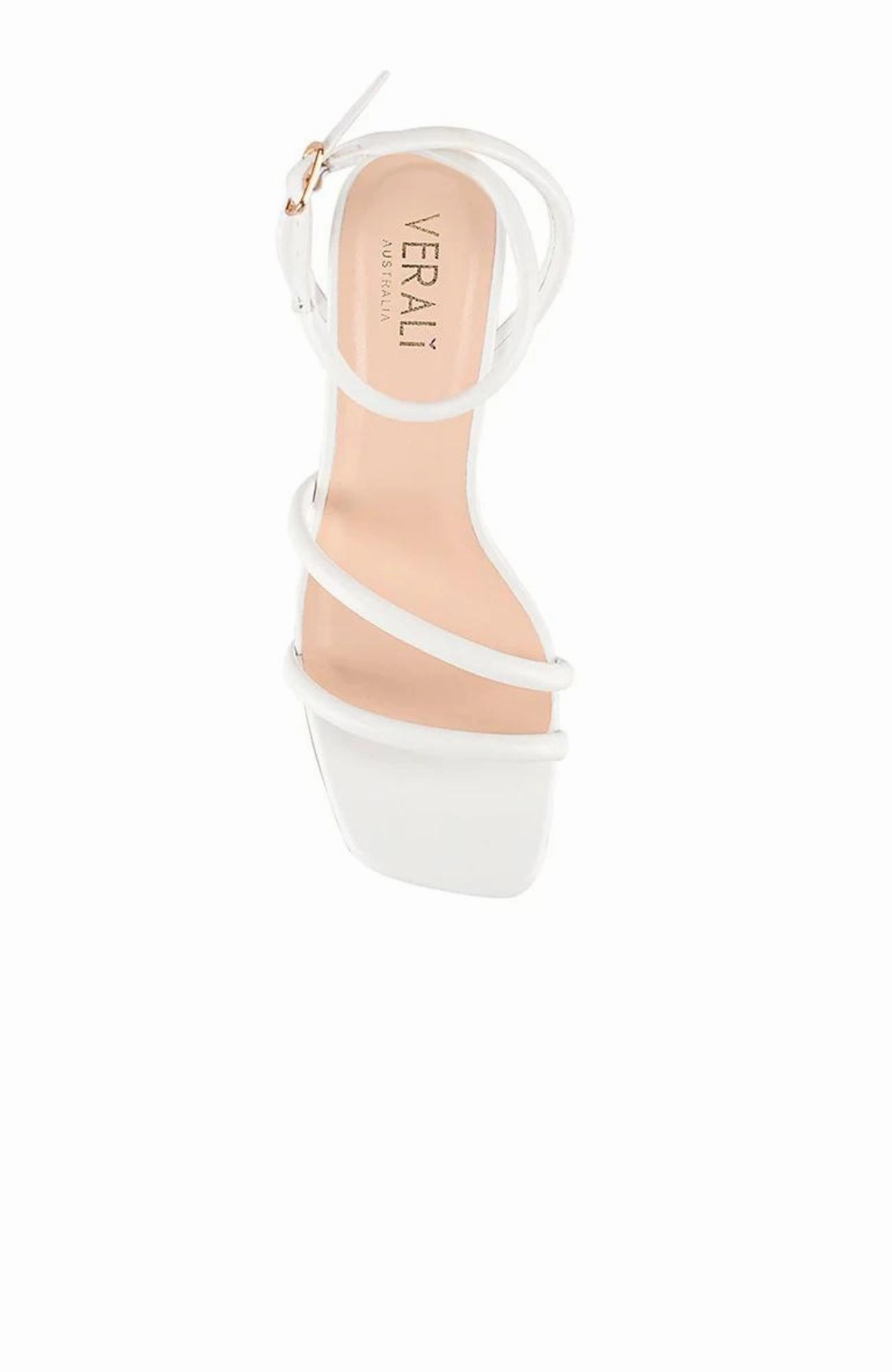 One Off Stylish Step Nadia Block Heel Sandal White