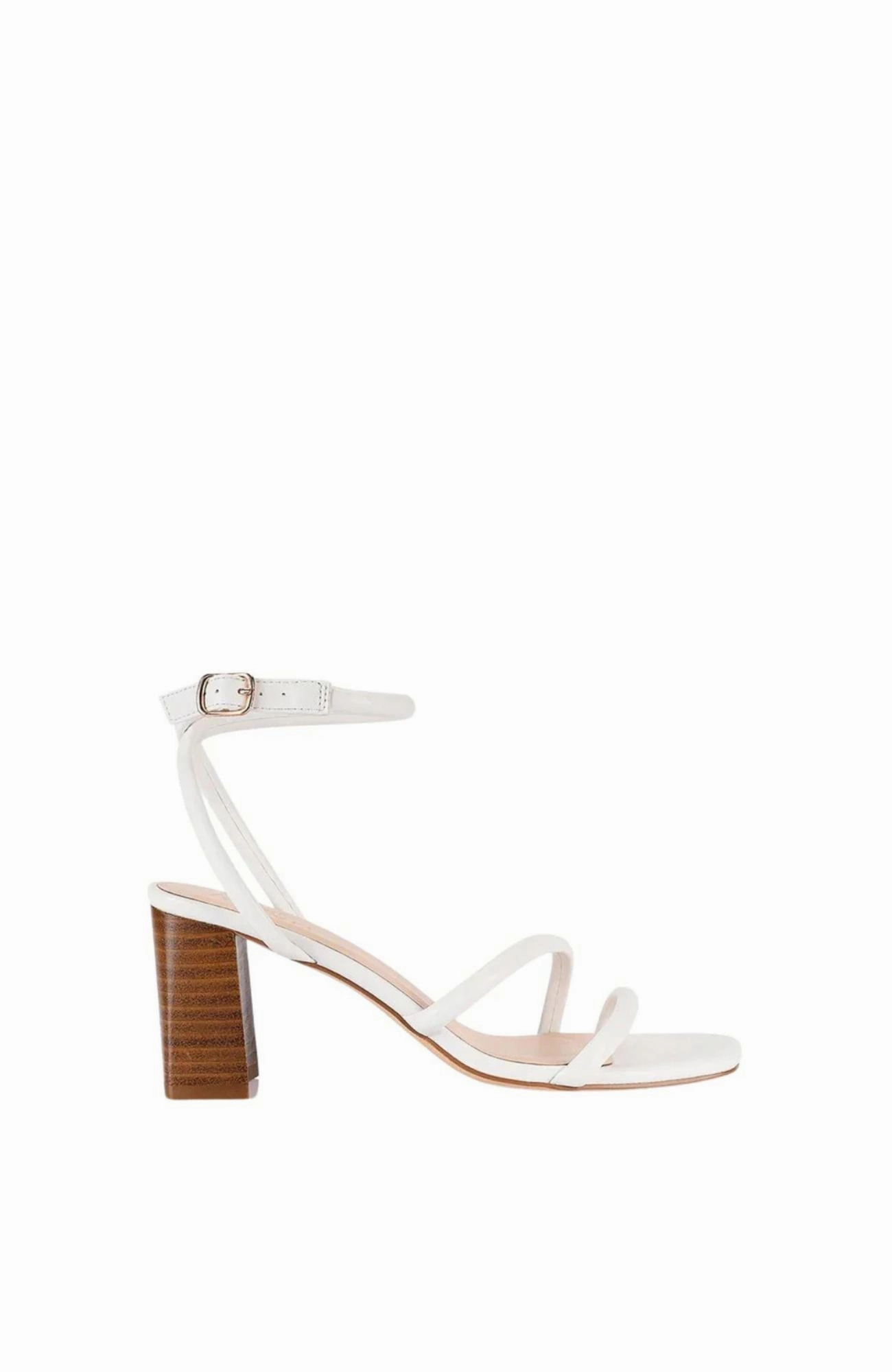 Nadia Block Heel Sandal White Love Note