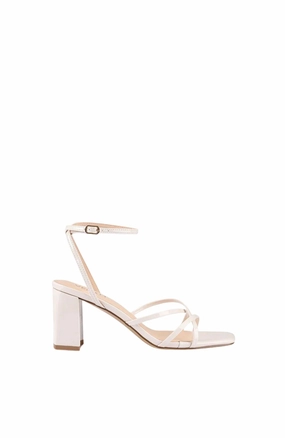Nakita Block Heel Sandal Bone Patent Sexy Silhouette