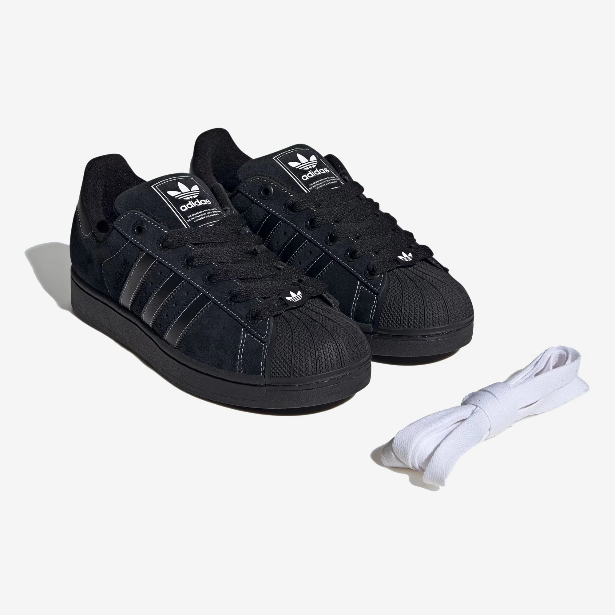 retro look Fitness Footwear Adidas Originals | SUPERSTAR II { CORE BLACK/CLOUD WHITE
